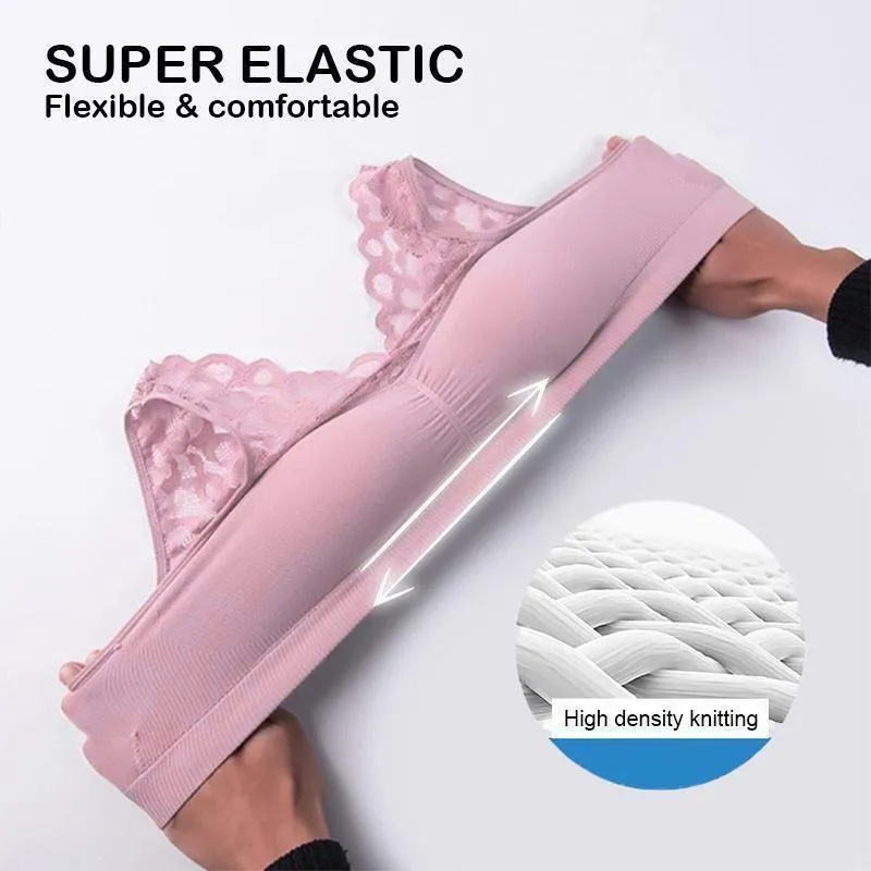 Breathable sports lace bra