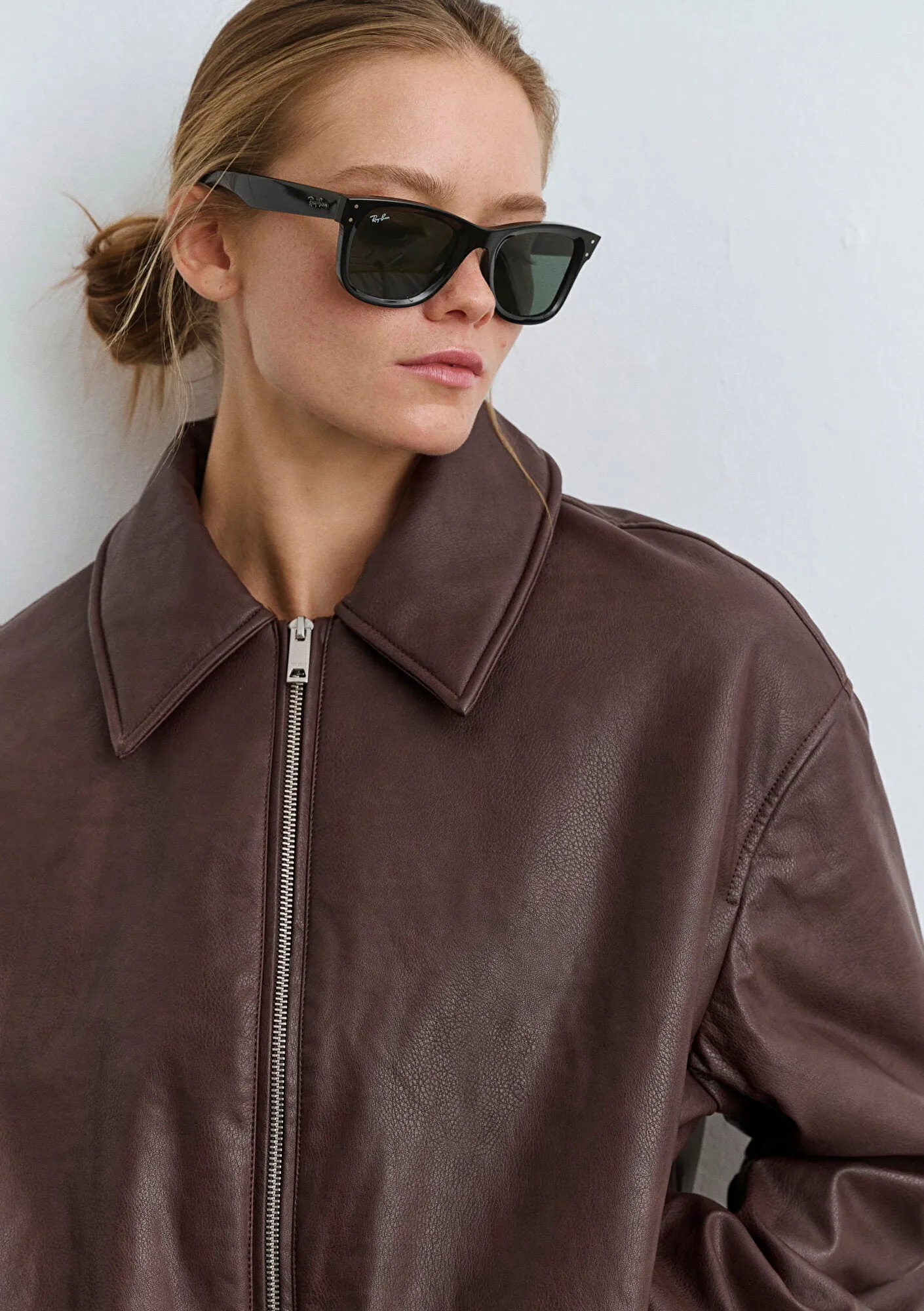 Brown Faux Leather Jacket