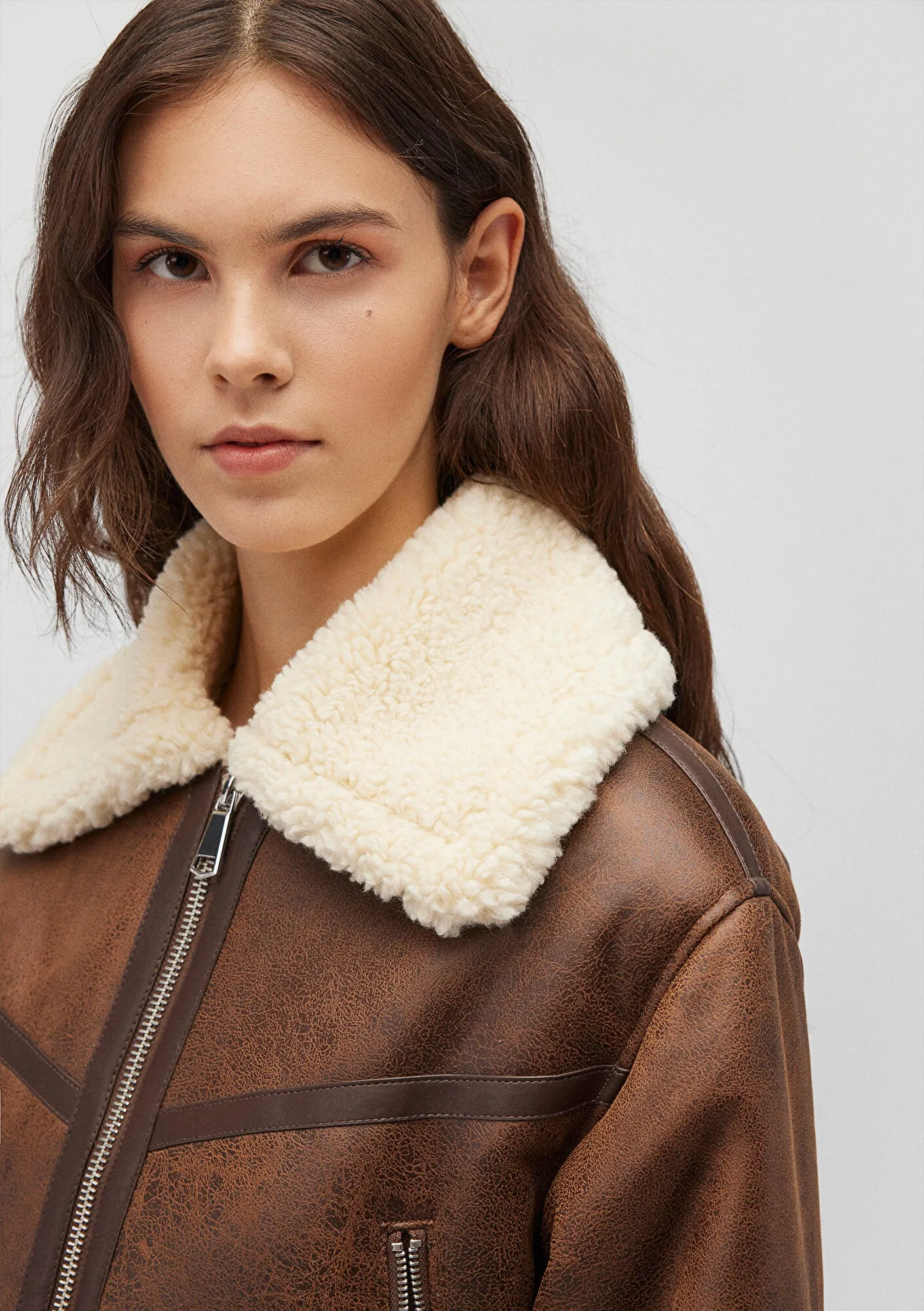 Brown Faux Leather Jacket