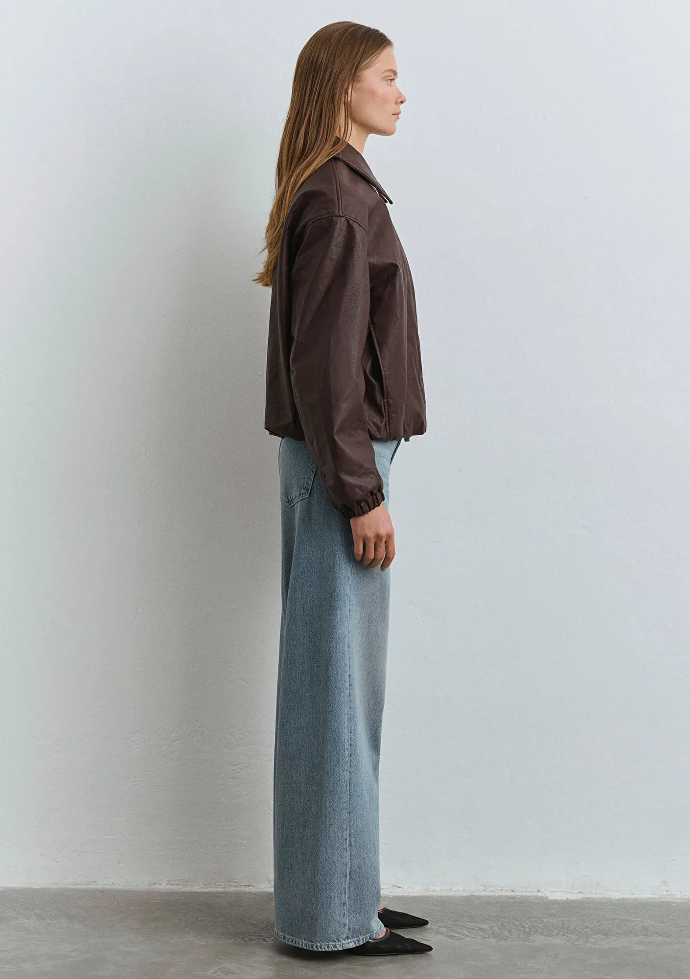 Brown Faux Leather Jacket