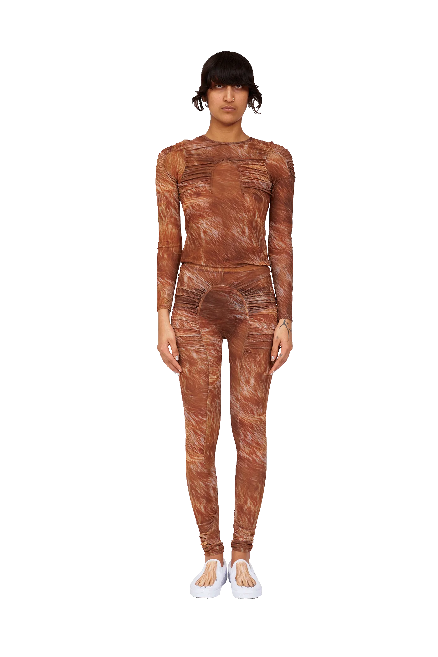 BROWN FUR PURR LEGGING
