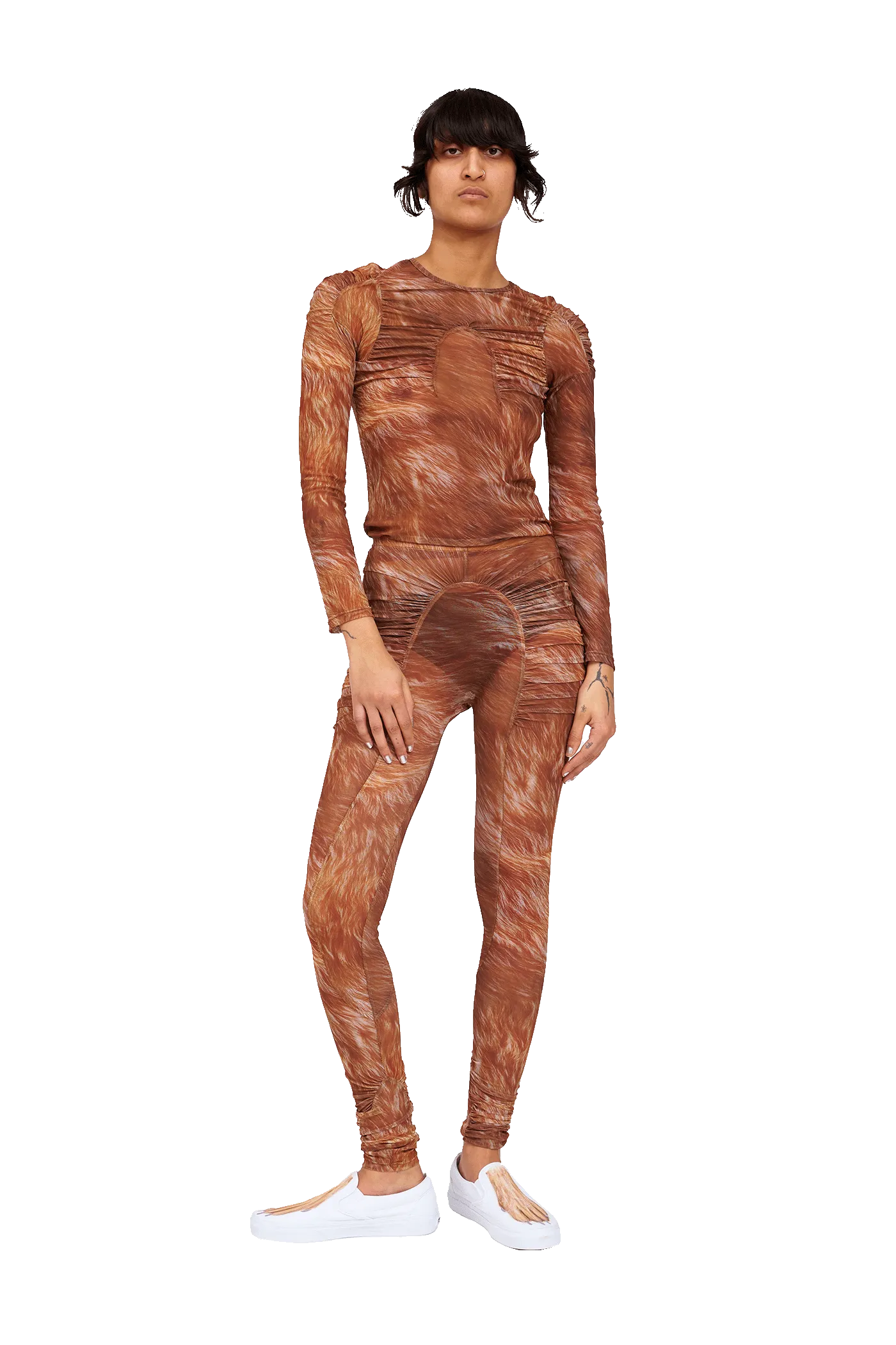 BROWN FUR PURR LEGGING