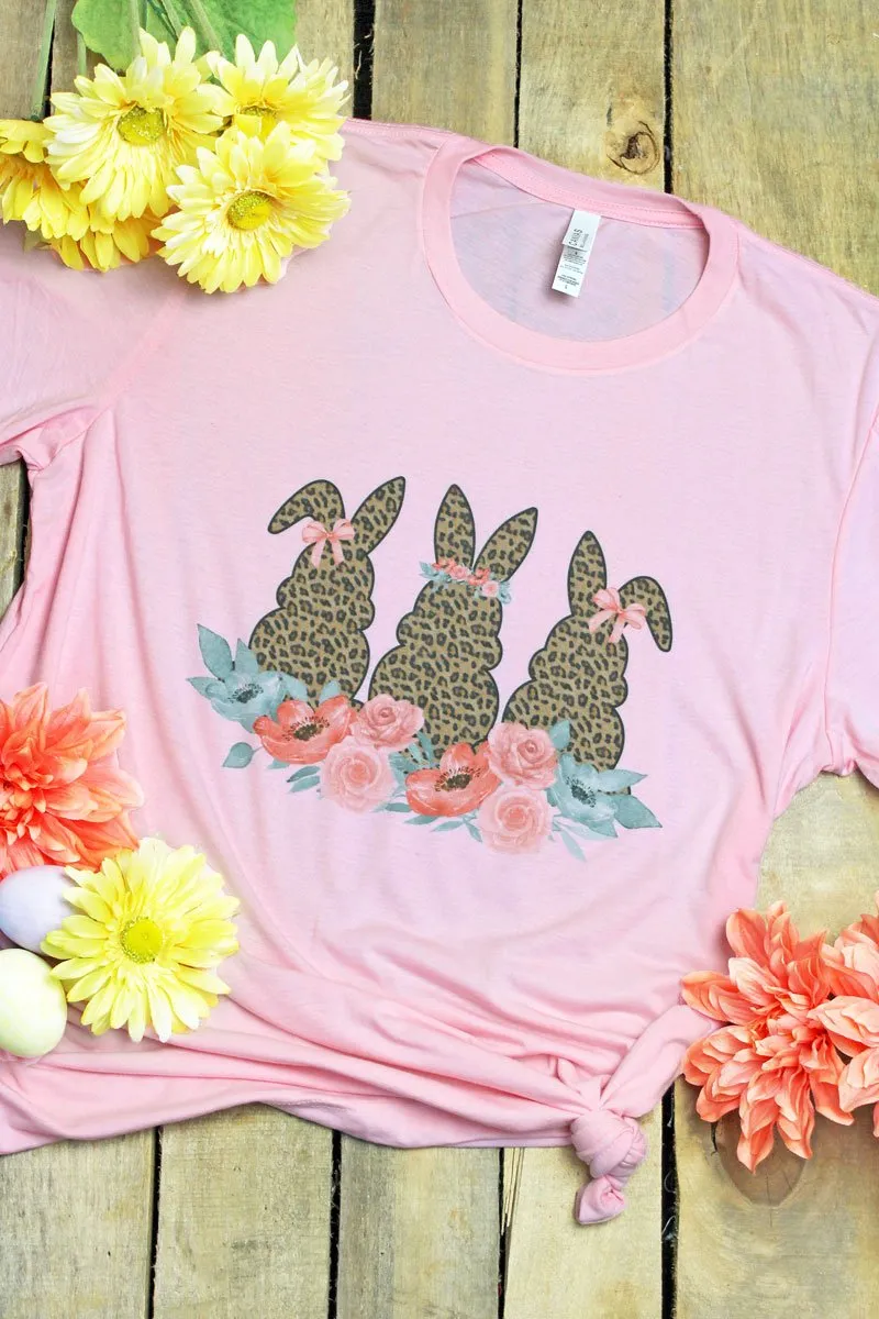 Bunny Trio Leopard Tri-Blend Short Sleeve Tee