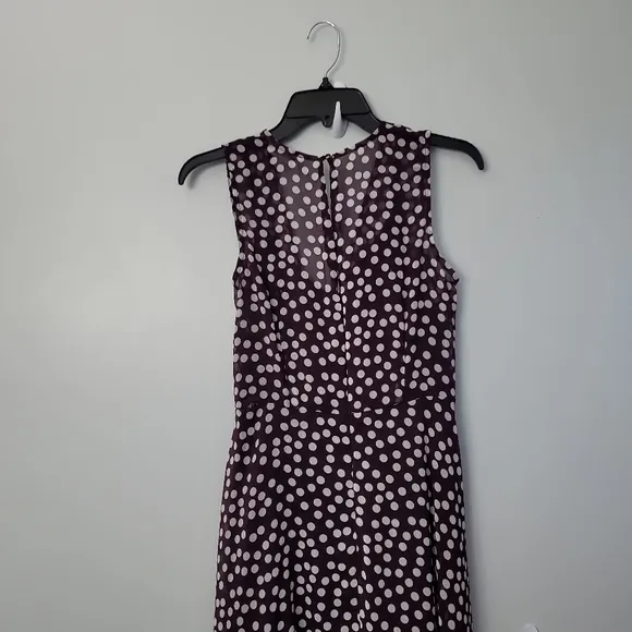 CALVIN KLEIN Polka Dot Faux Wrap High-Low Midi Dress