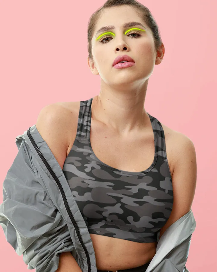 Camo Print Sports Bra