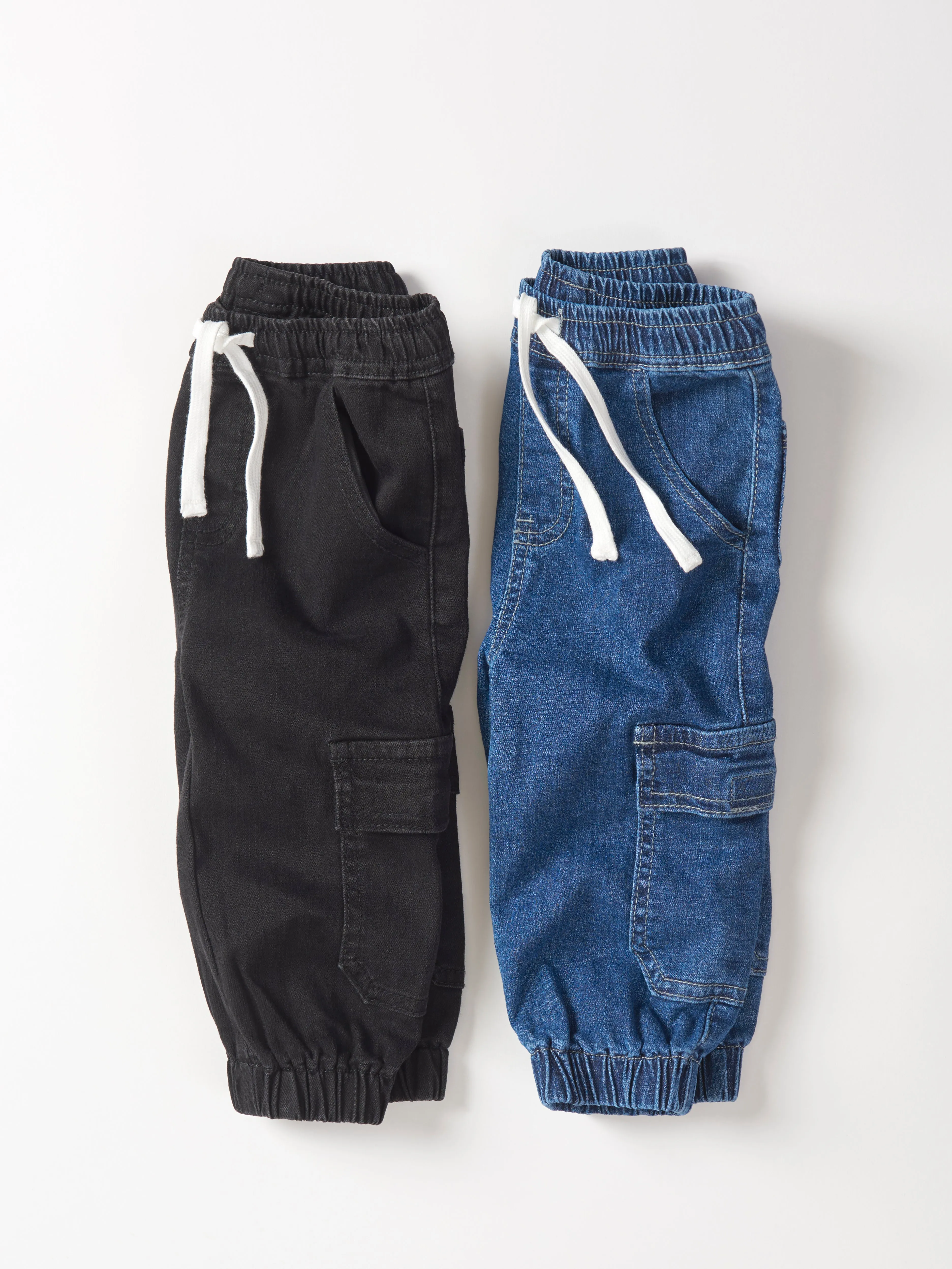 Cargo Denim Jogger - Black Wash