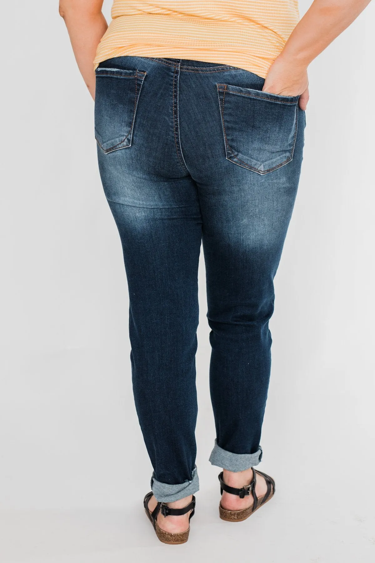 C'est Toi Distressed Button Fly Skinnies- Emily Wash