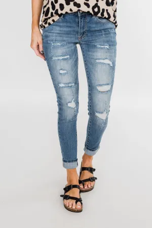 C'est Toi Distressed Skinny Jeans- Amanda Wash