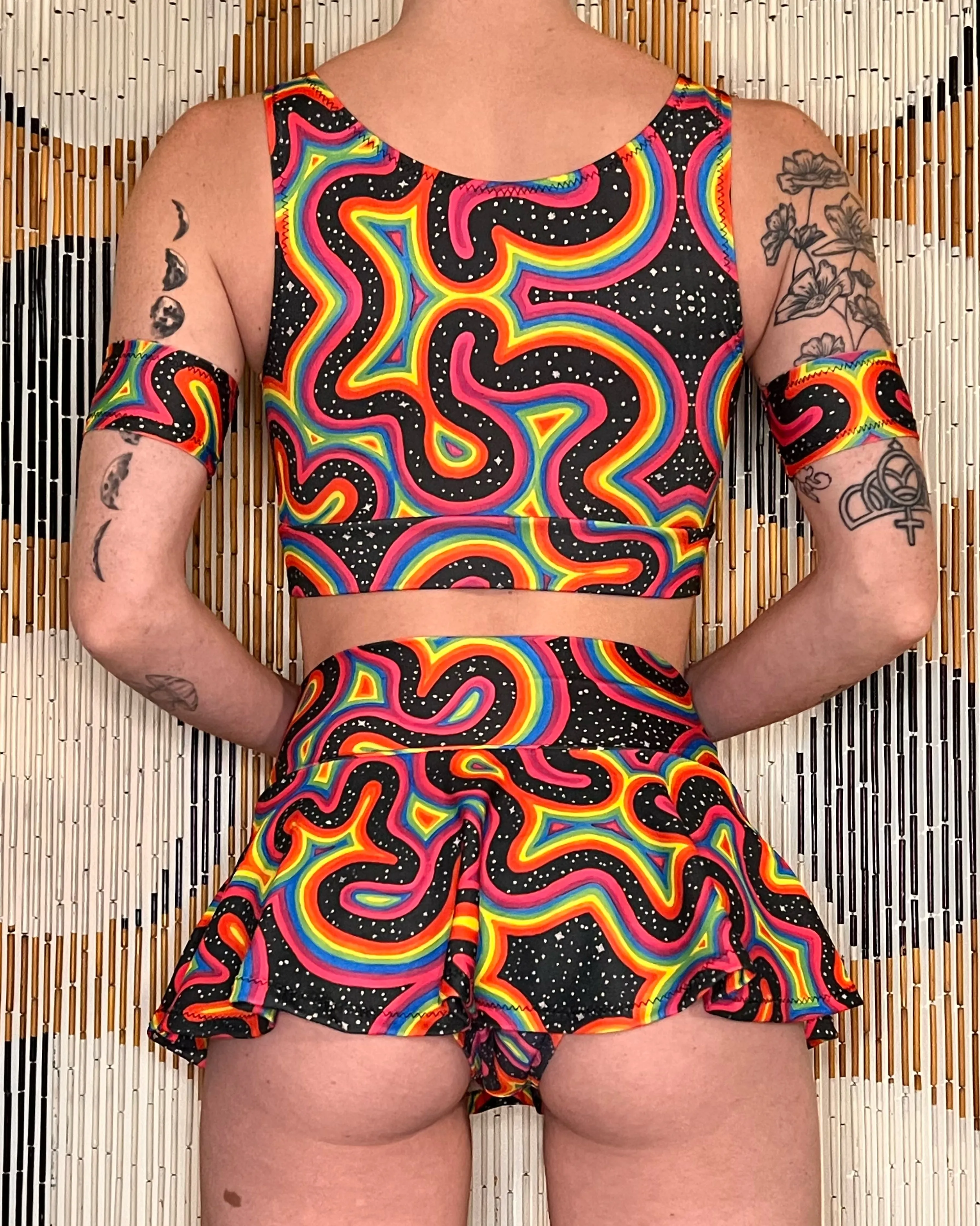 Choose A Design: Reversible Sports Bra/Mini Skirt/Thong Outfit [5 Piece Set] (Custom Handmade Order)