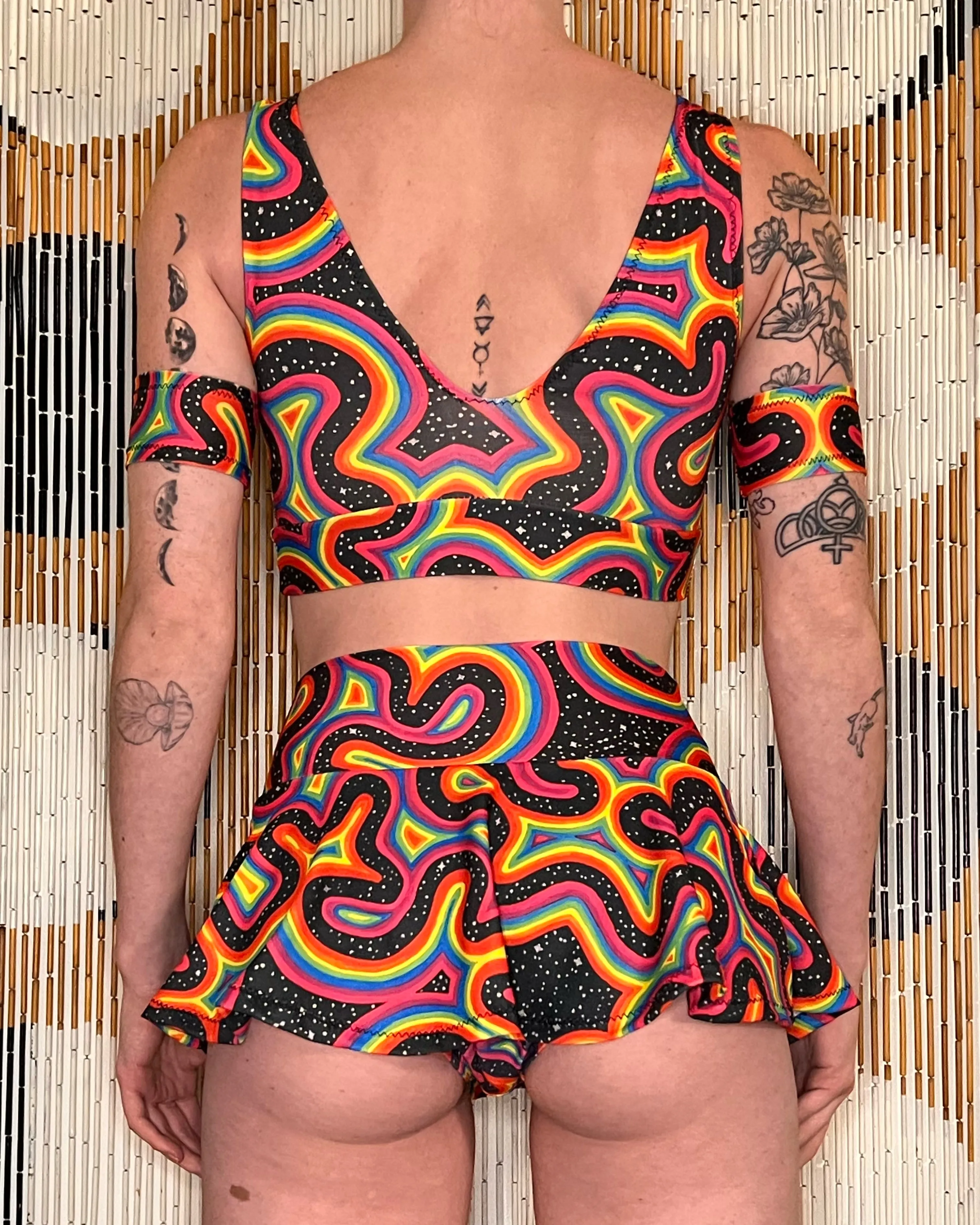 Choose A Design: Reversible Sports Bra/Mini Skirt/Thong Outfit [5 Piece Set] (Custom Handmade Order)