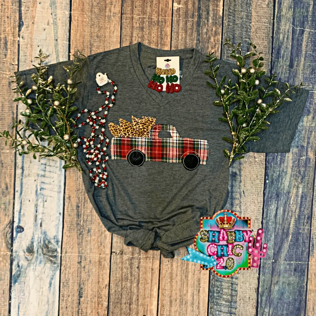 Christmas Plaid Truck Tee