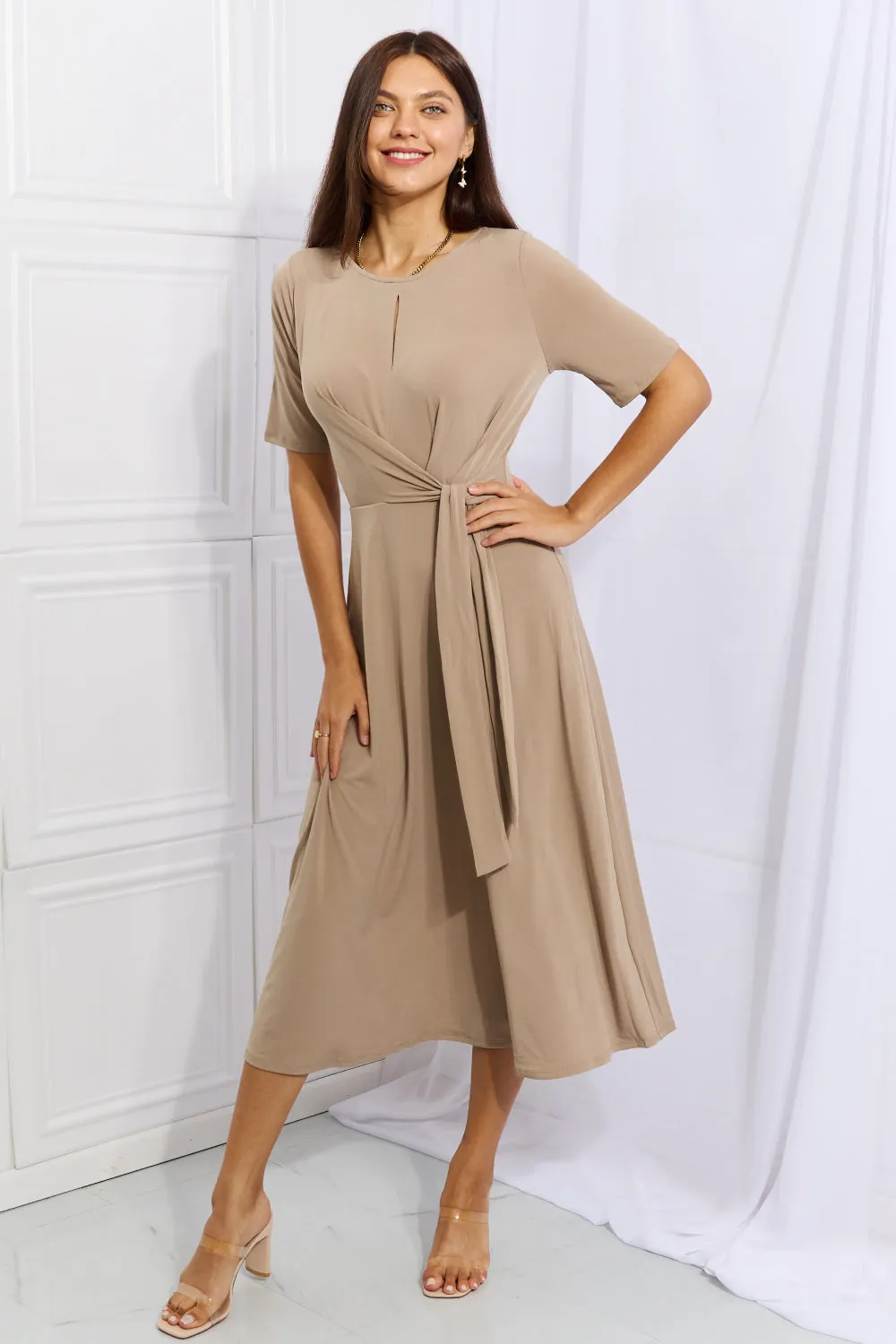 CityHottie Put In Work Wrap Knit Midi Dress