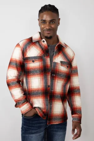 Civil Society Micah Ombre Plaid Shirt Jacket for Men in Red | MCAH-3032 RED