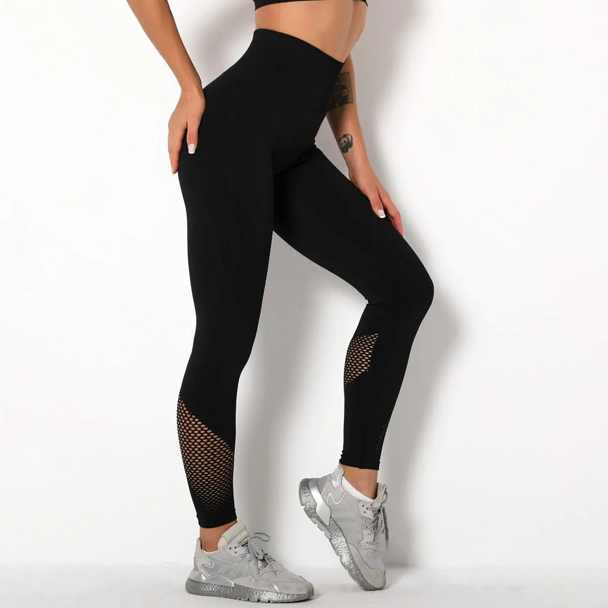 Compulsory Seamless Mesh Sports Leggings