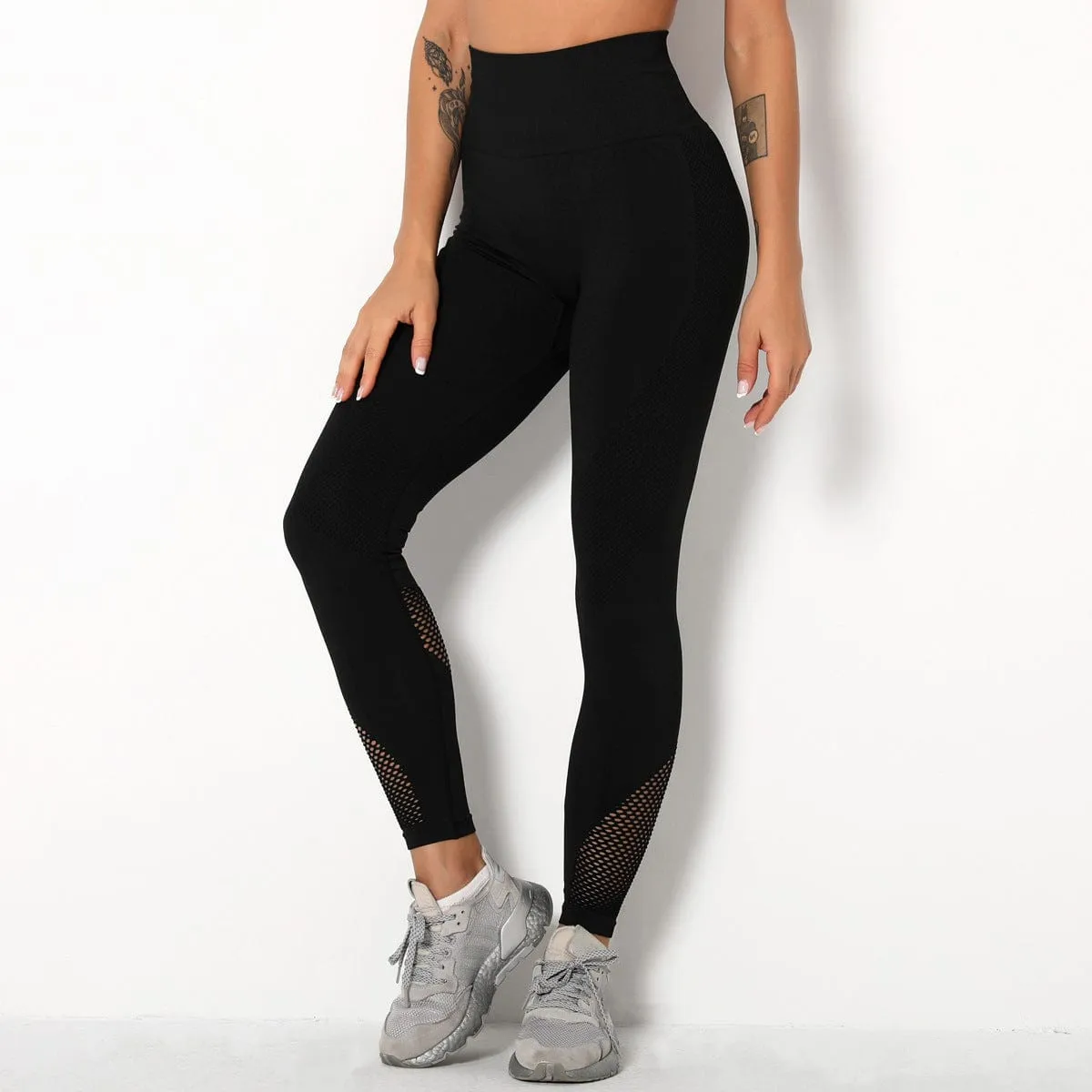 Compulsory Seamless Mesh Sports Leggings