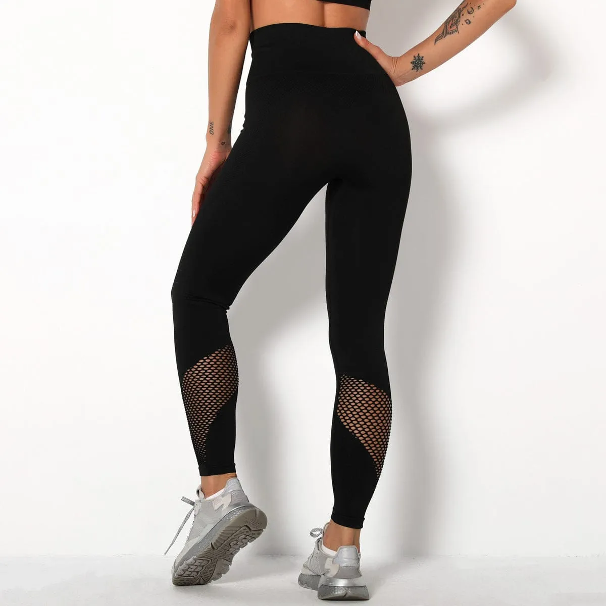 Compulsory Seamless Mesh Sports Leggings