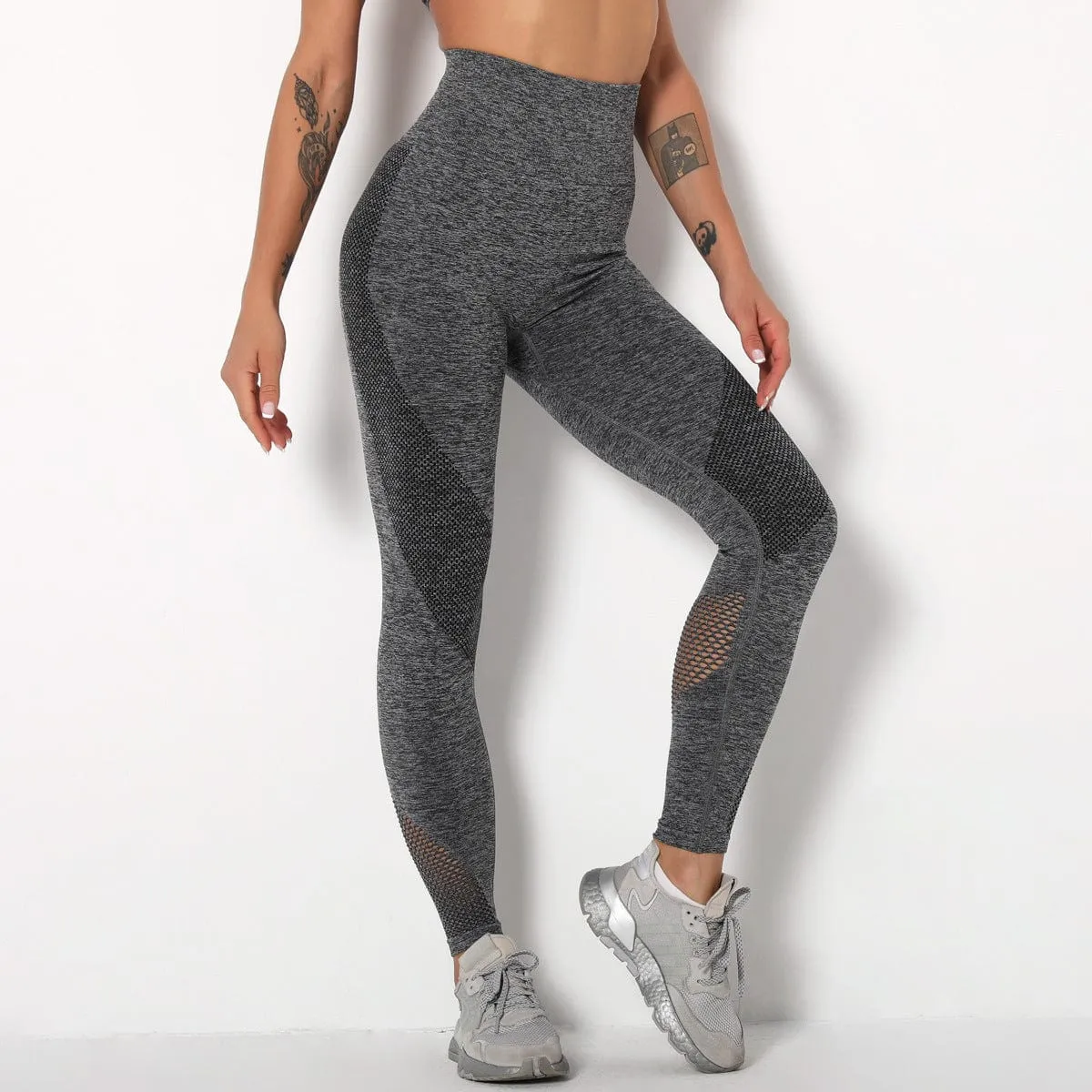 Compulsory Seamless Mesh Sports Leggings
