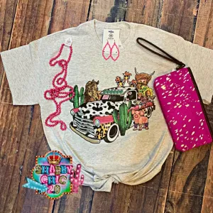Cowprint Truck Tee - Gray