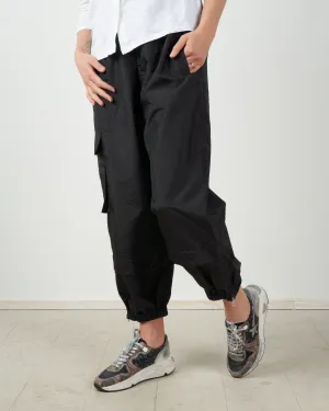 crispy nylon pull on jogger - black