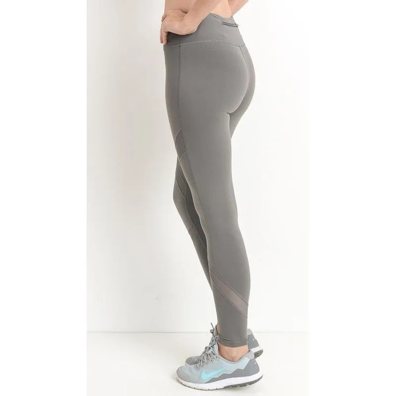 CROSS MESH PANEL FULL-LENGTH LEGGINGS