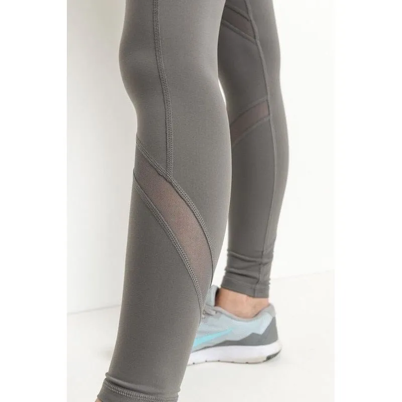 CROSS MESH PANEL FULL-LENGTH LEGGINGS