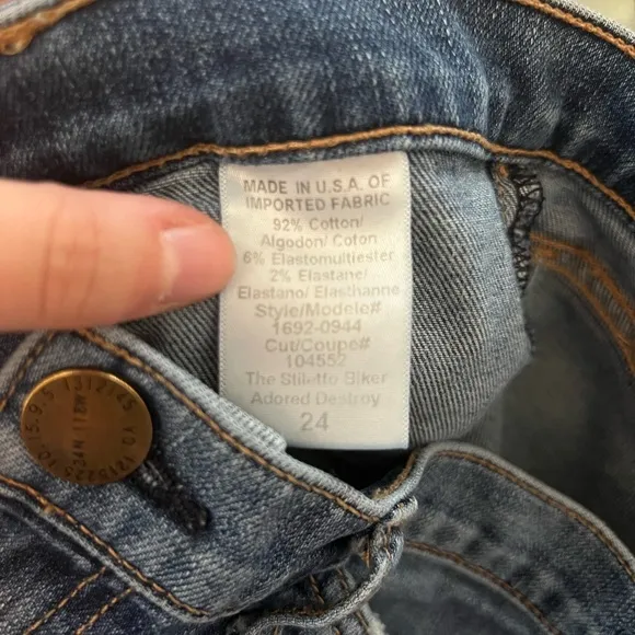 Current/Elliot Women's Blue Distressed Skinny Jeans