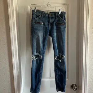 Current/Elliot Women's Blue Distressed Skinny Jeans