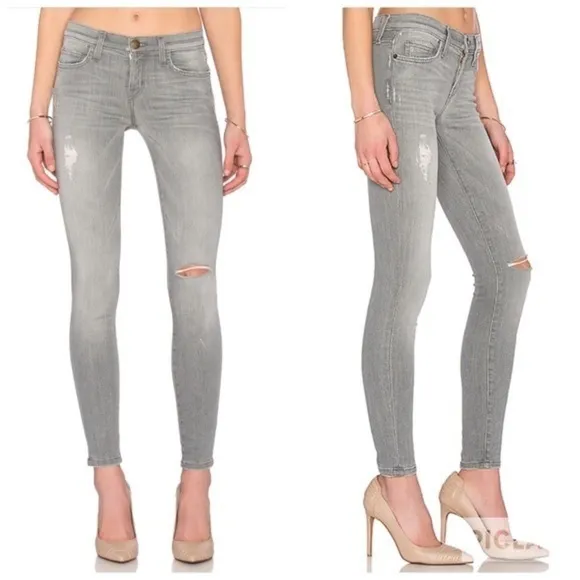 Current/Elliott Skinny Distressed Jeans in Overcast size 27