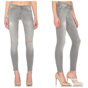 Current/Elliott Skinny Distressed Jeans in Overcast size 27