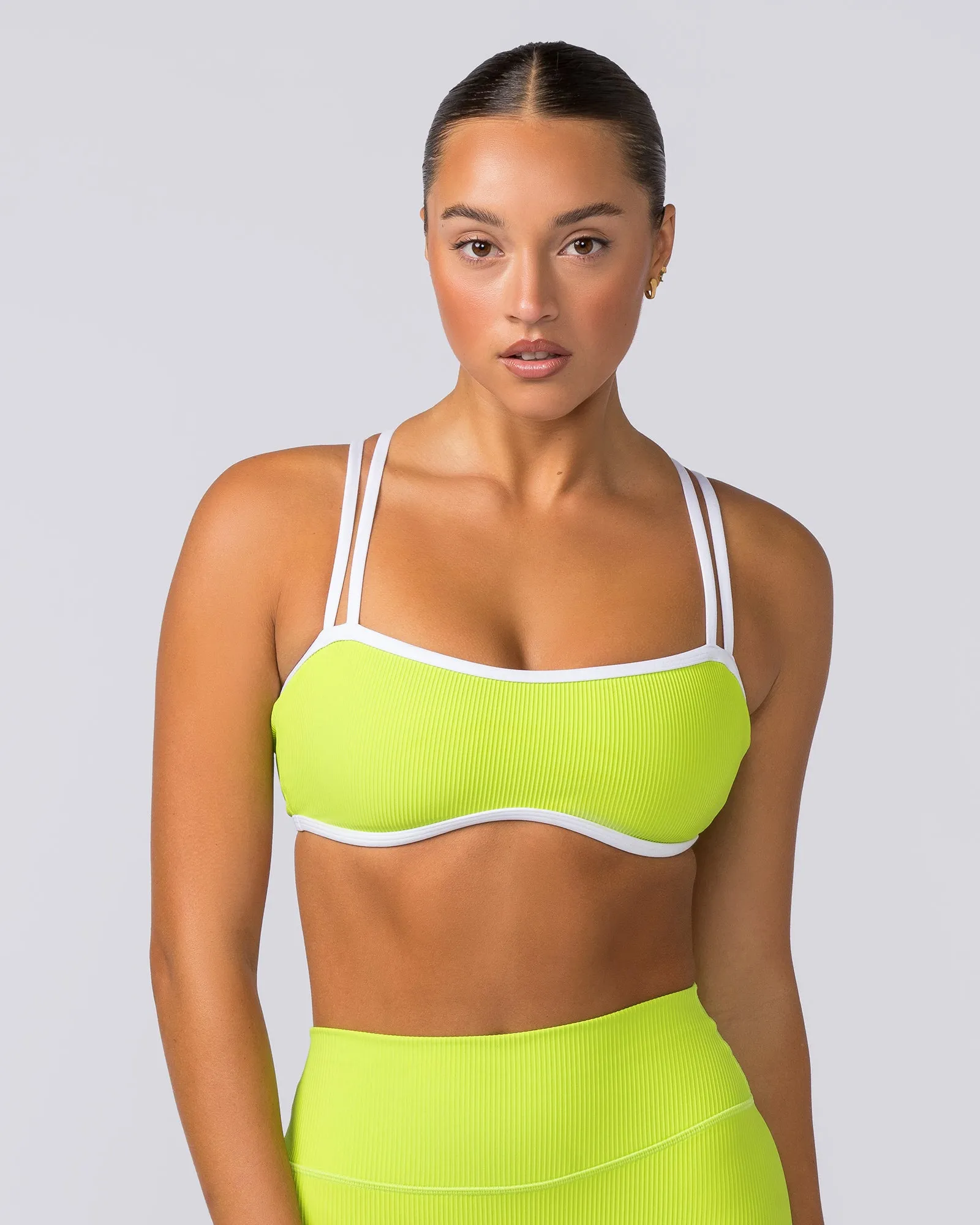 Curves Rib Bralette - Cyber Lime