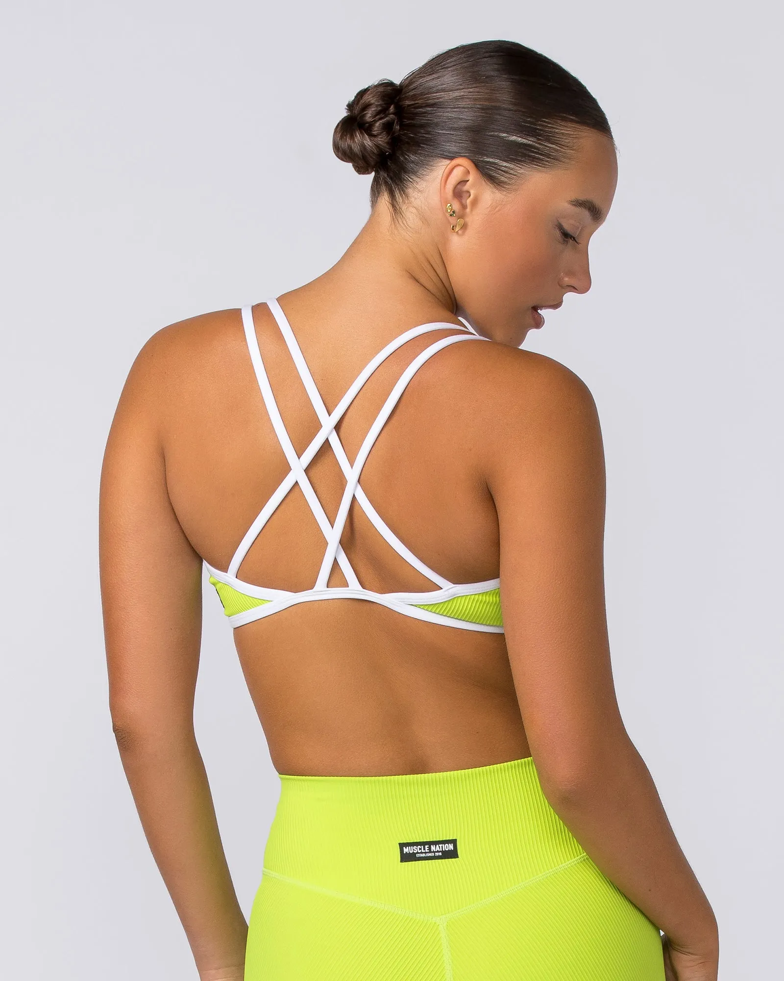 Curves Rib Bralette - Cyber Lime