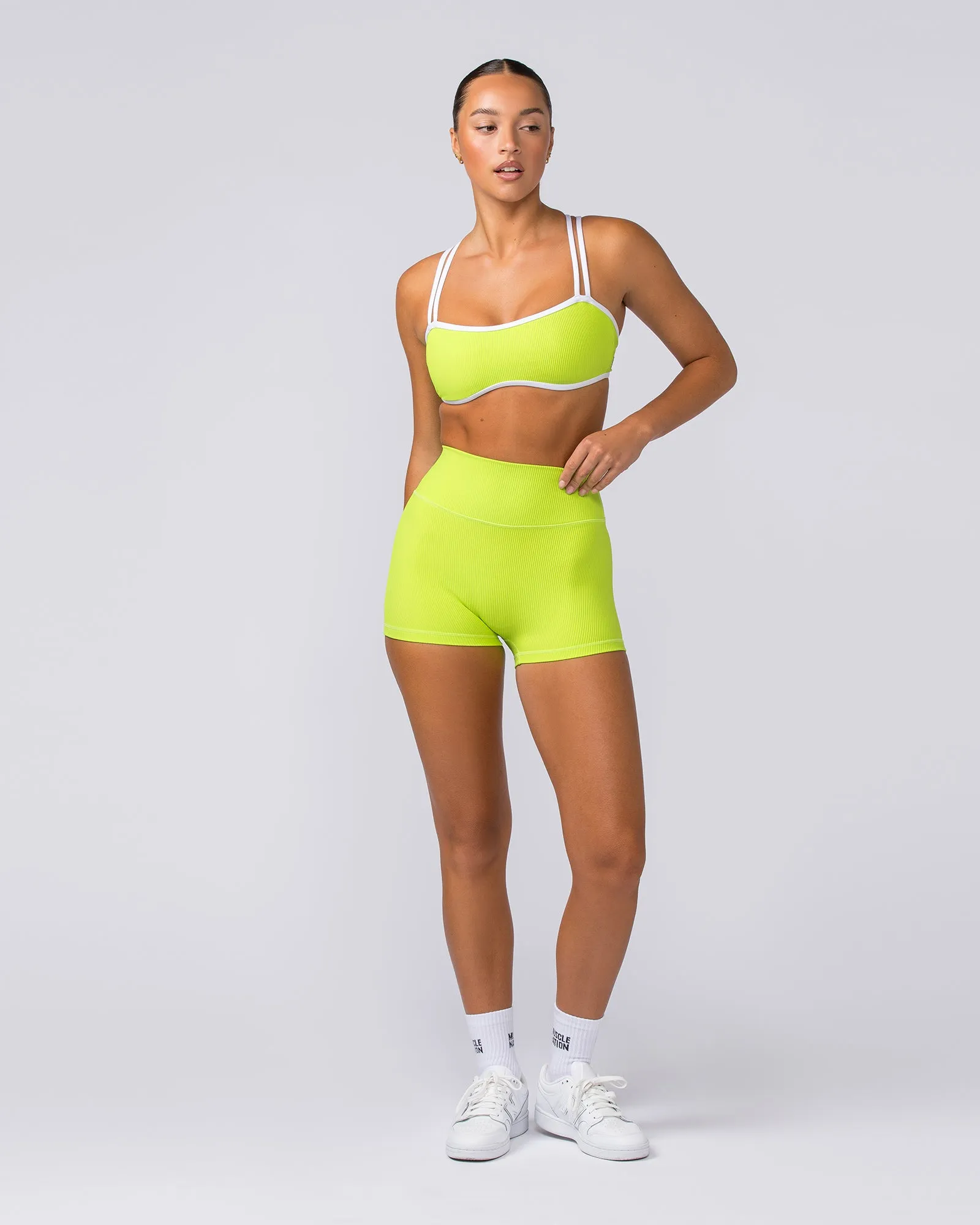 Curves Rib Bralette - Cyber Lime