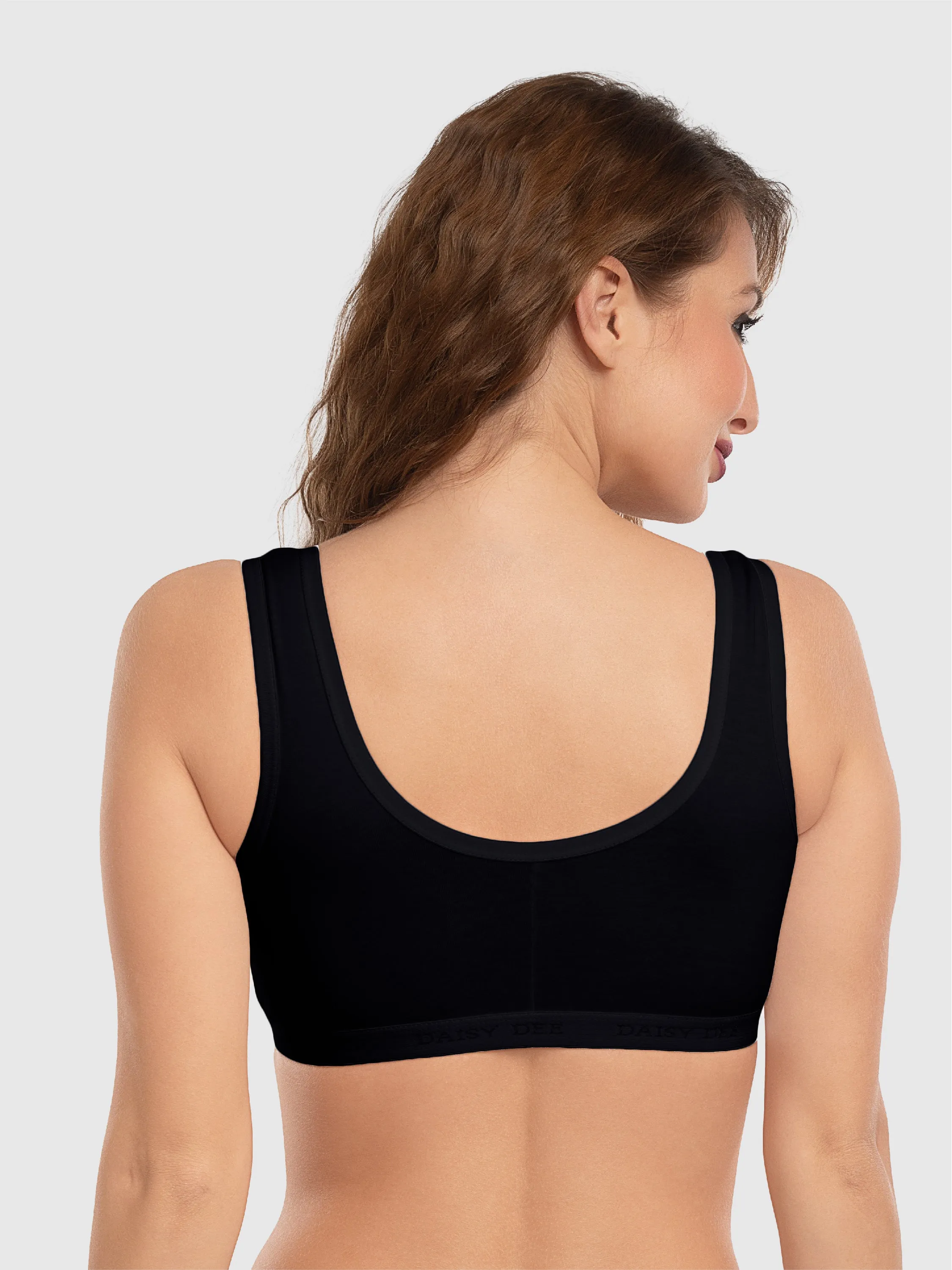 Daisy Dee Black Non Padded Non Wired Full Coverage Sports Bra NLRA-Black