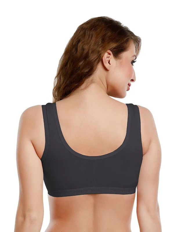 Daisy Dee Black Non Padded Non Wired Full Coverage Sports Bra NLRA-Black