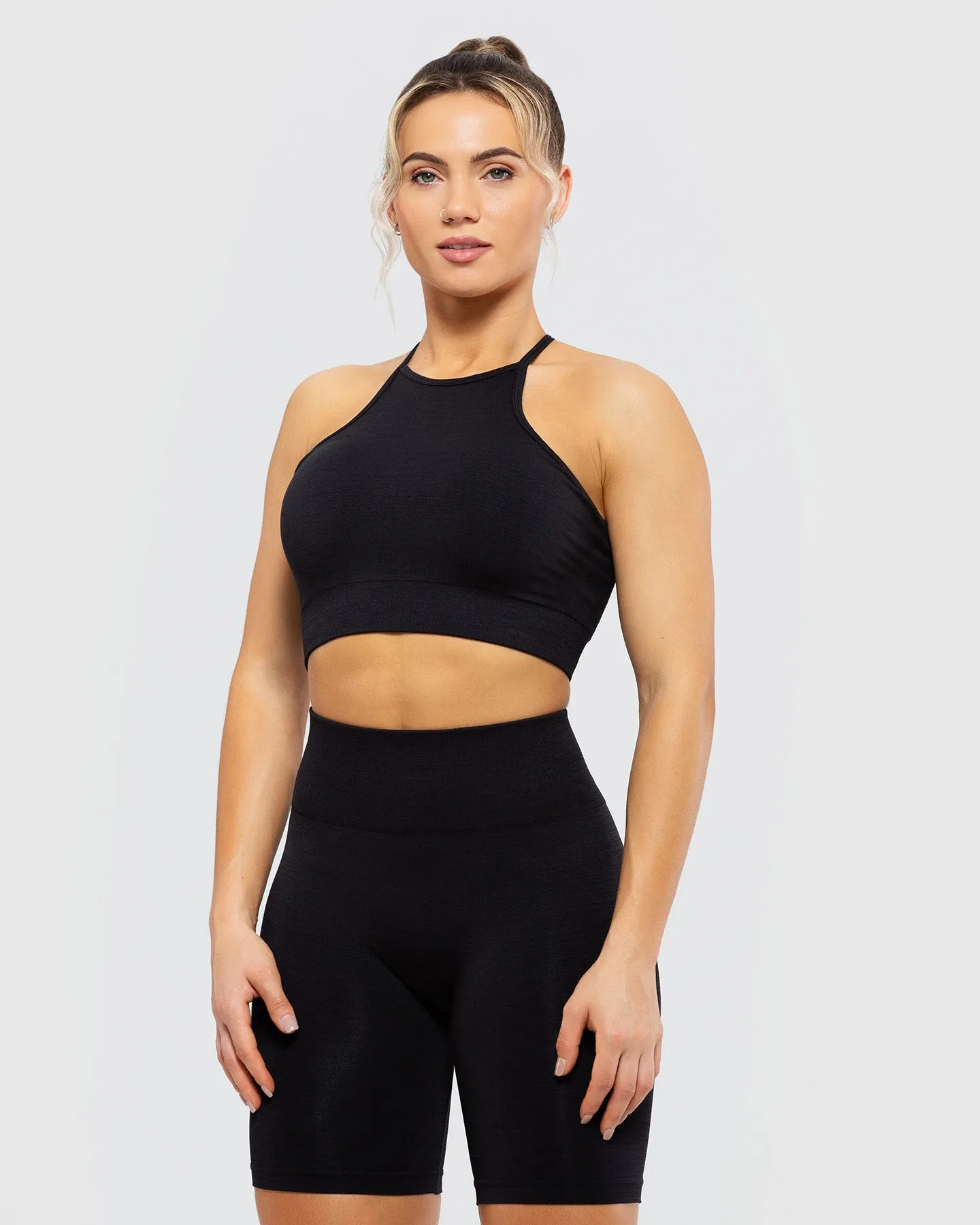 Define Seamless High Neck Bra | Black