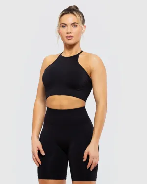 Define Seamless High Neck Bra | Black