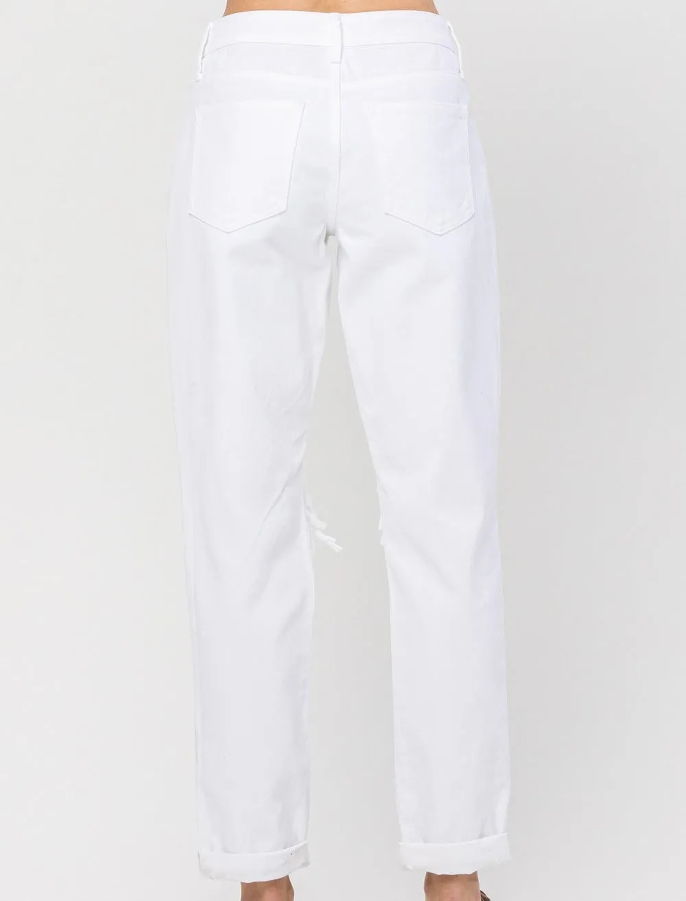 DISTRESSED MOM JEANS