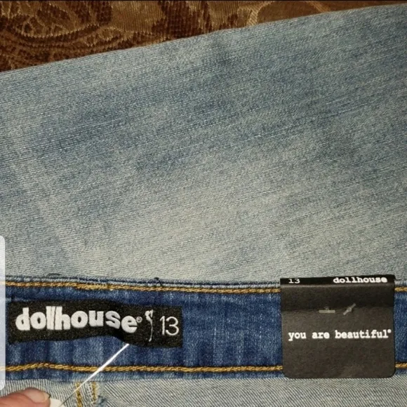 Dollhouse Distress Destroyed Hem Fray Jeans Jr. 13