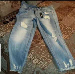 Dollhouse Distress Destroyed Hem Fray Jeans Jr. 13
