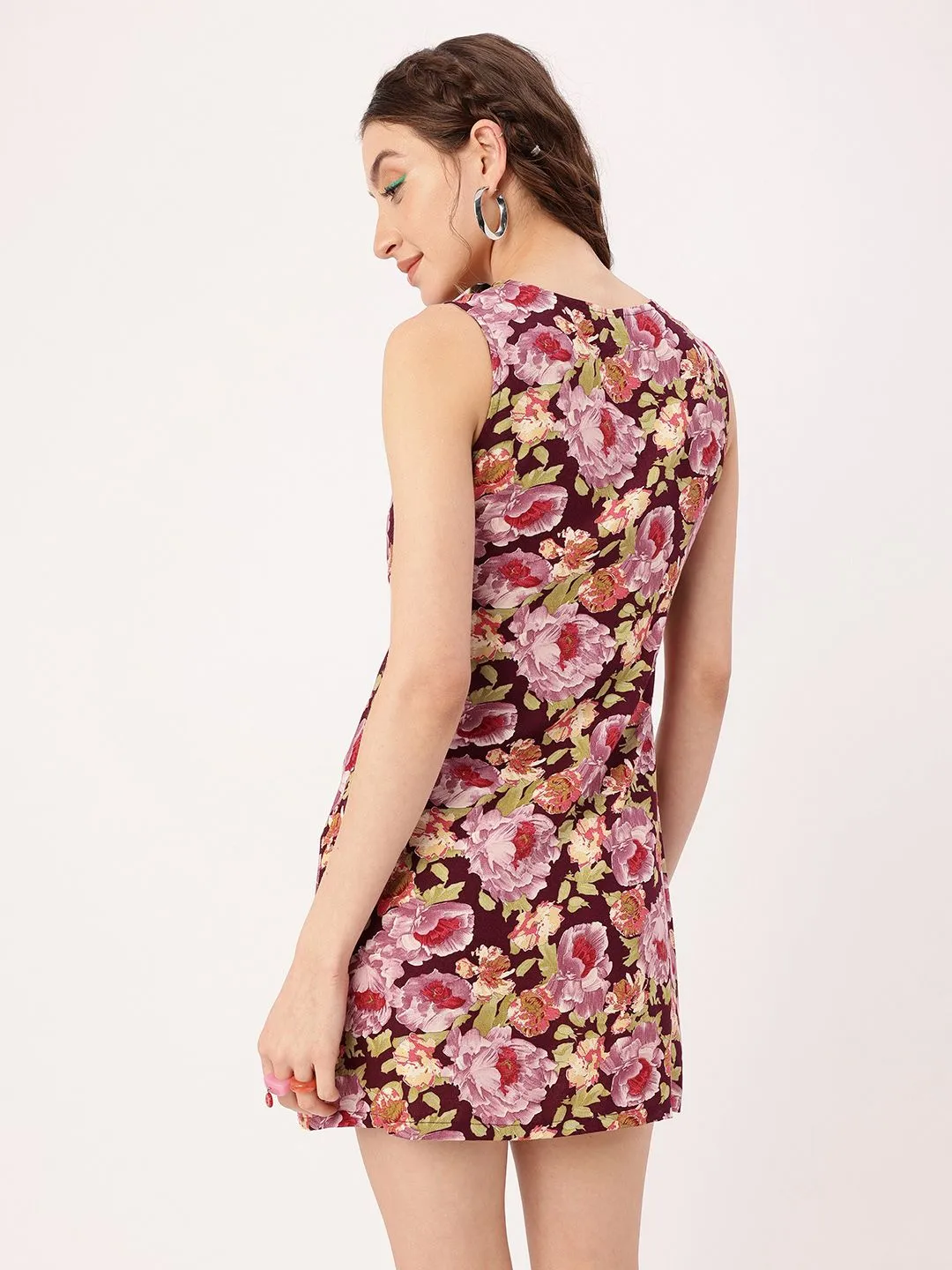 DressBerry Cute Feminine Floral Fantasy Printed A-Line Mini Dress