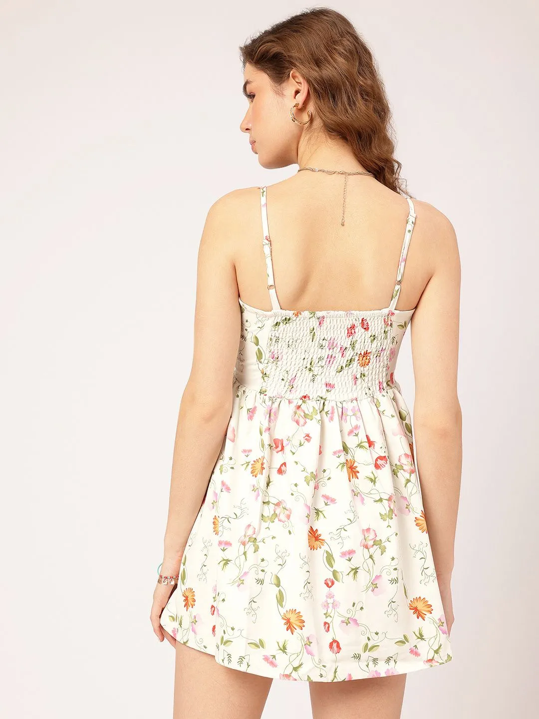 DressBerry Floral Weekends Floral Print Smocked A-line Mini Dress