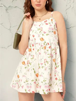 DressBerry Floral Weekends Floral Print Smocked A-line Mini Dress