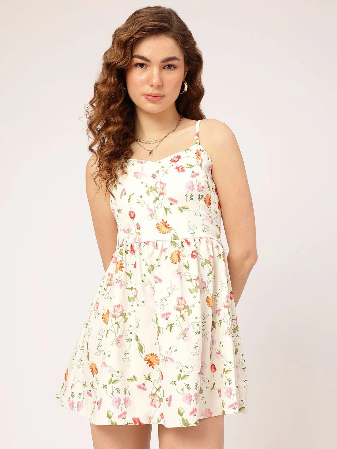DressBerry Floral Weekends Floral Print Smocked A-line Mini Dress