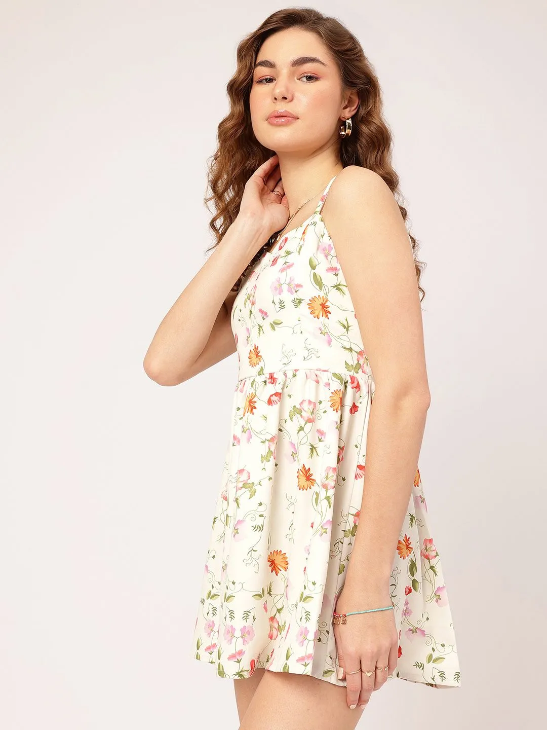 DressBerry Floral Weekends Floral Print Smocked A-line Mini Dress