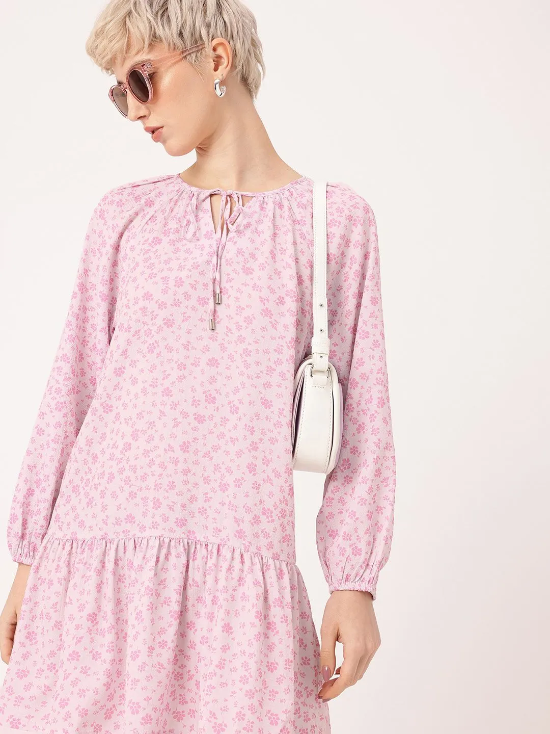 DressBerry Garden Glam Floral Printed A-Line Mini Dress
