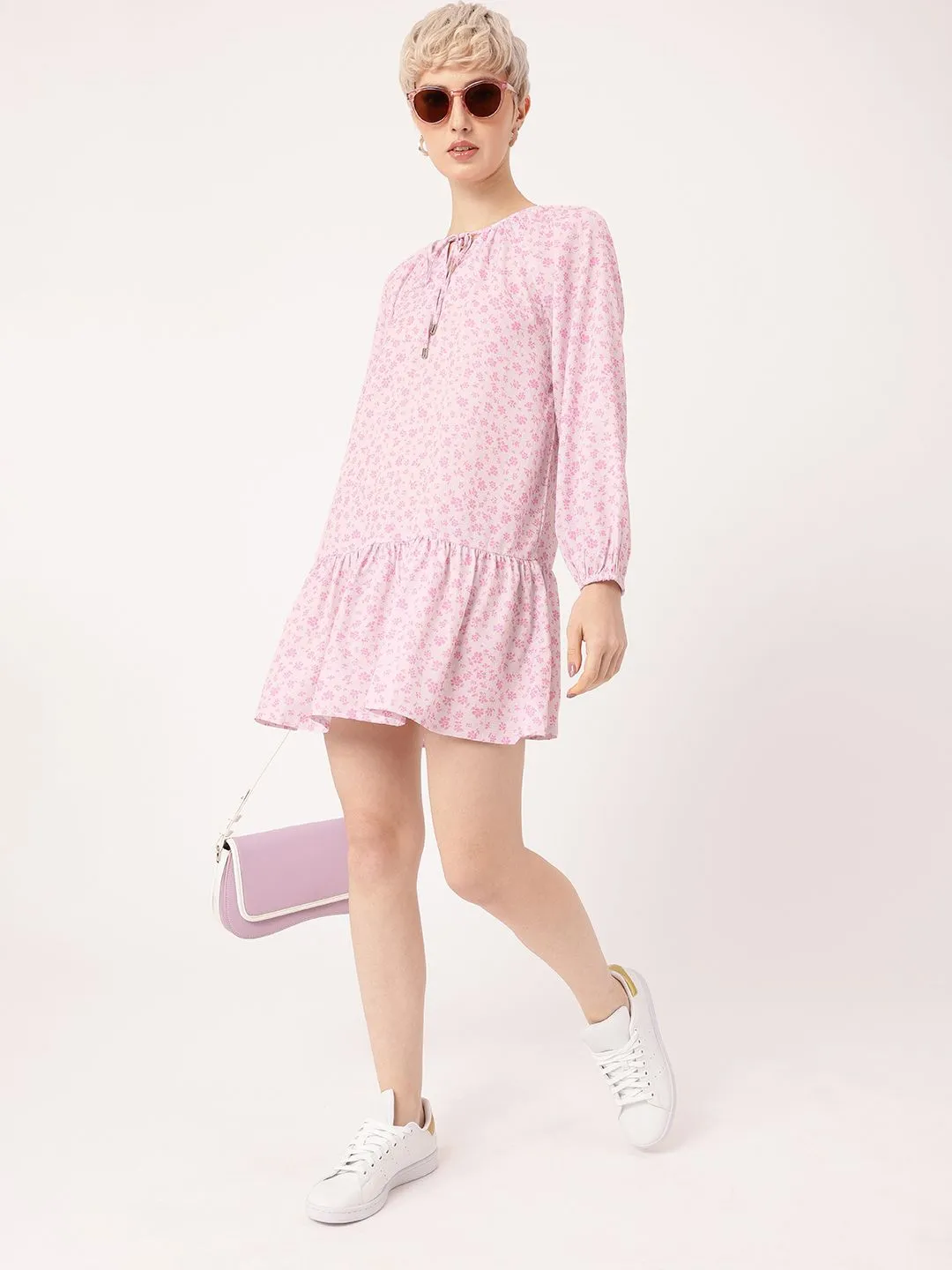 DressBerry Garden Glam Floral Printed A-Line Mini Dress