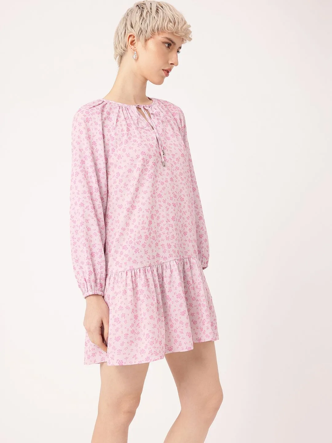 DressBerry Garden Glam Floral Printed A-Line Mini Dress