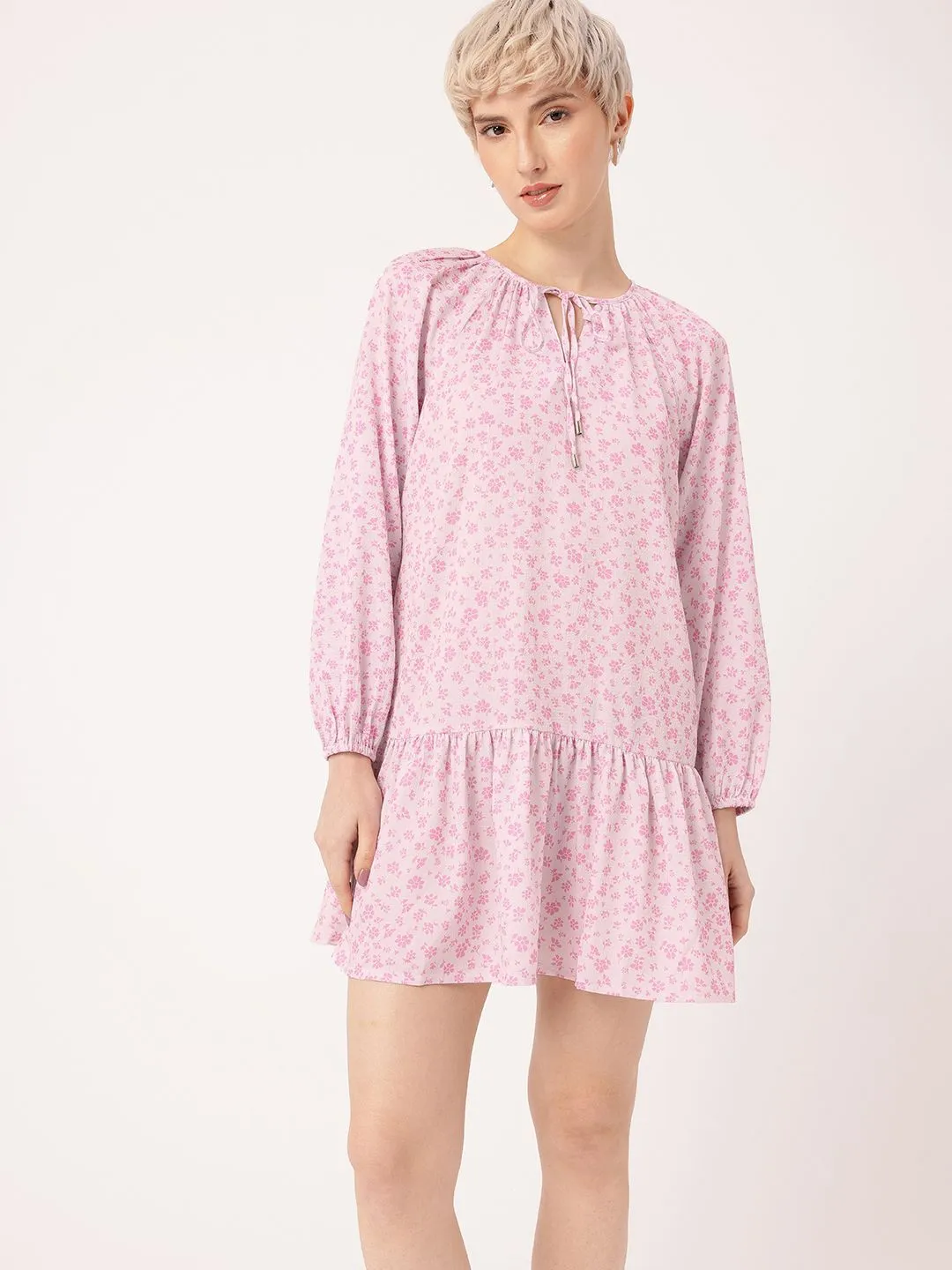 DressBerry Garden Glam Floral Printed A-Line Mini Dress