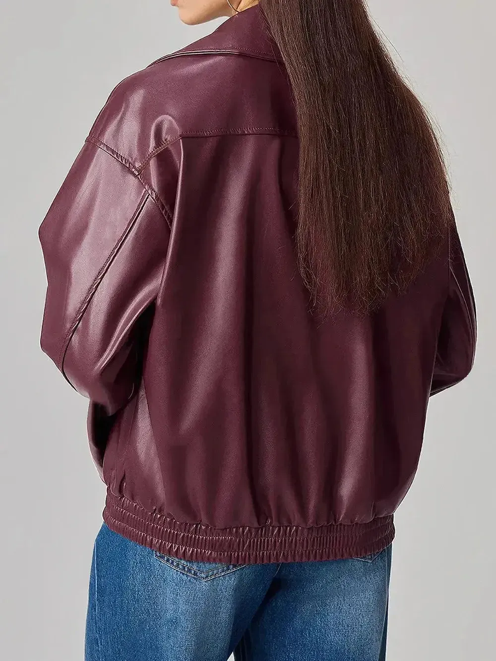 'Dulcinea' Leather Drop Shoulder Jacket