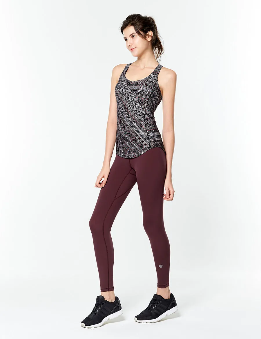 easyoga LESPIRO Stellate Tank - FC7 Geo Burgundy